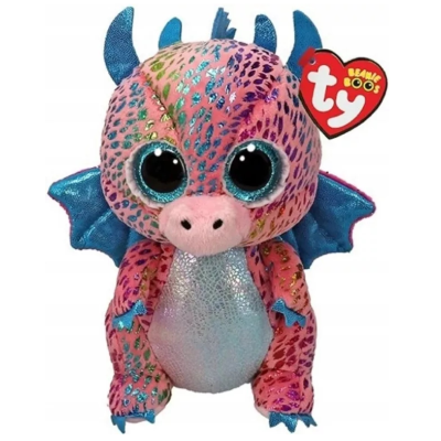 373468 MASKOTKA PLUSZAK RÓŻOWY SMOK FLINT TY BEANIE BOOS 15CM