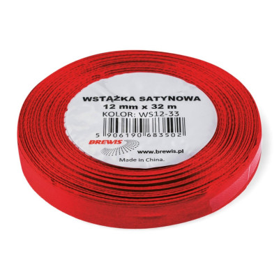 683519 WSTĄŻKA SATYNOWA BORDOWY 12MM x 32M