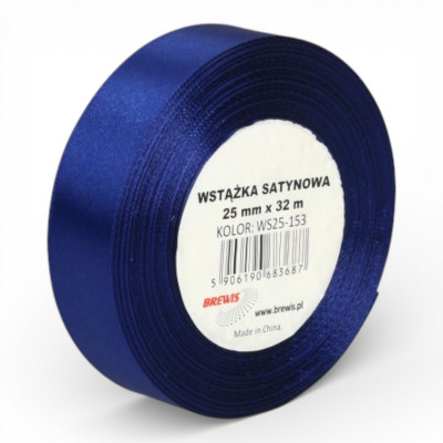 683687 WSTĄŻKA SATYNOWA GRANATOWA 25MM x 32M