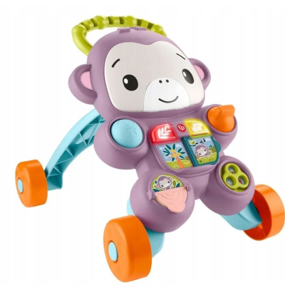 JGW90 INTERAKTYWNY PCHACZ CHODZIK MAŁPKA FISHER PRICE